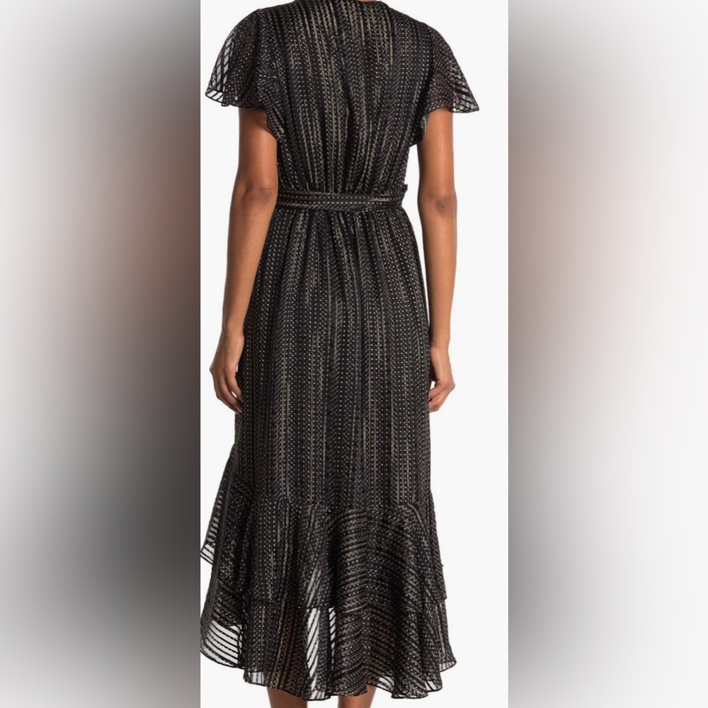 Diane Von Furstenburg Donnie Ruffled Silk Blend wrap Midi Dress - Picture 4 of 5